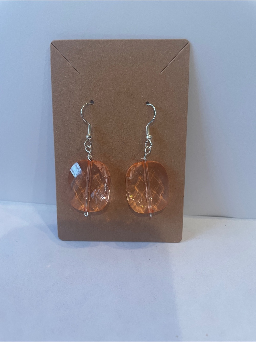 Unbranded Peach Acrylic Drop Earrings - Women's Fashion Jewelry